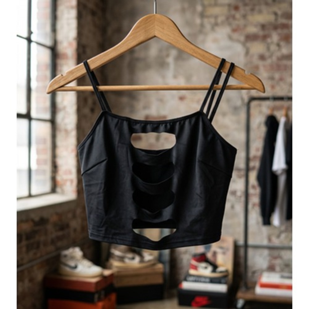 Poster Grl Crop Top Women S Black Sleeveless Casual Streetwear Tank Blouse